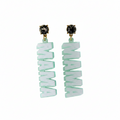 Mama Dangle Drop Resin Mint Blue Earrings