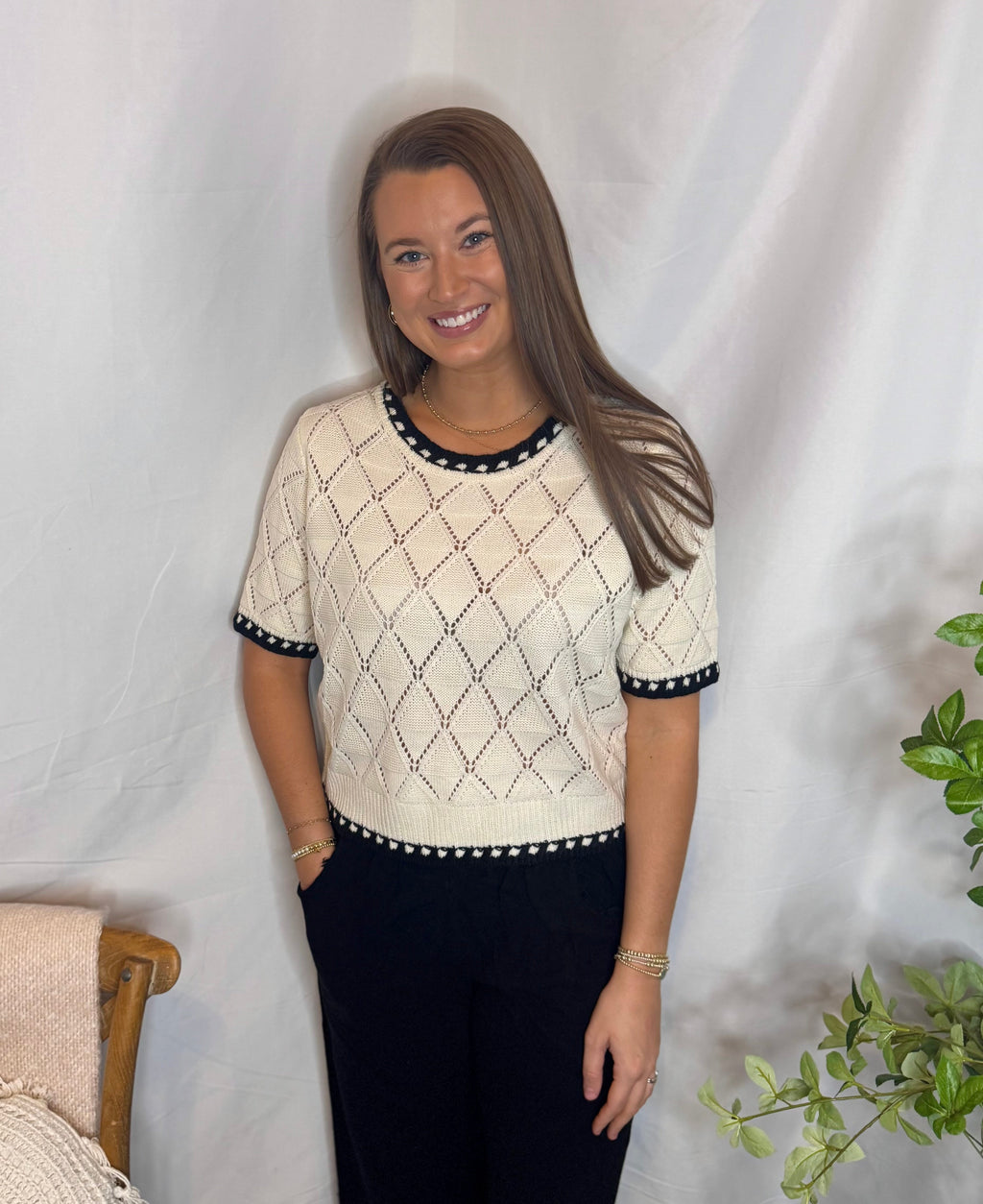 The Diamond Sweater Top