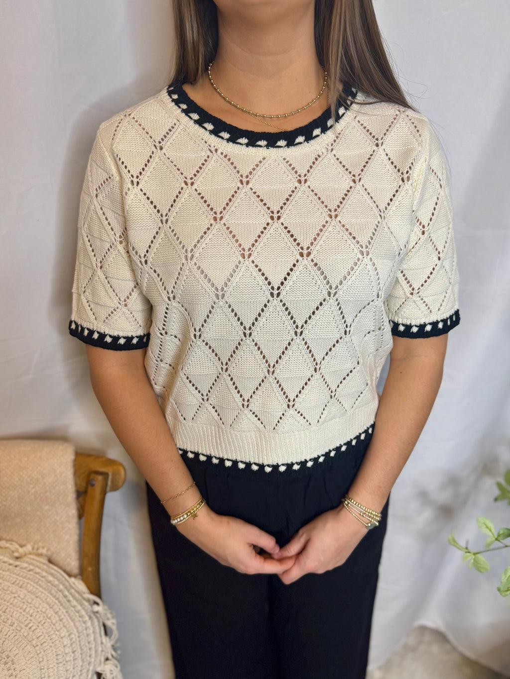 The Diamond Sweater Top